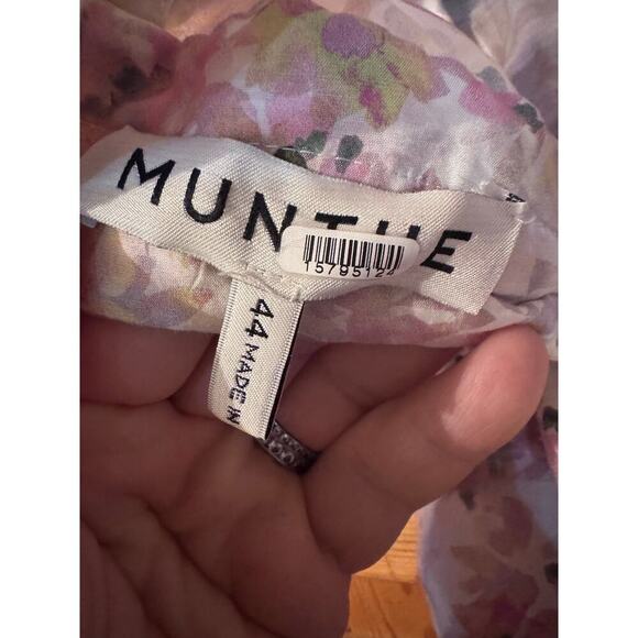 MUNTHE feminine floral short sleeve silk/cotton blend top soft romantic 44 (XL) - Picture 5 of 6